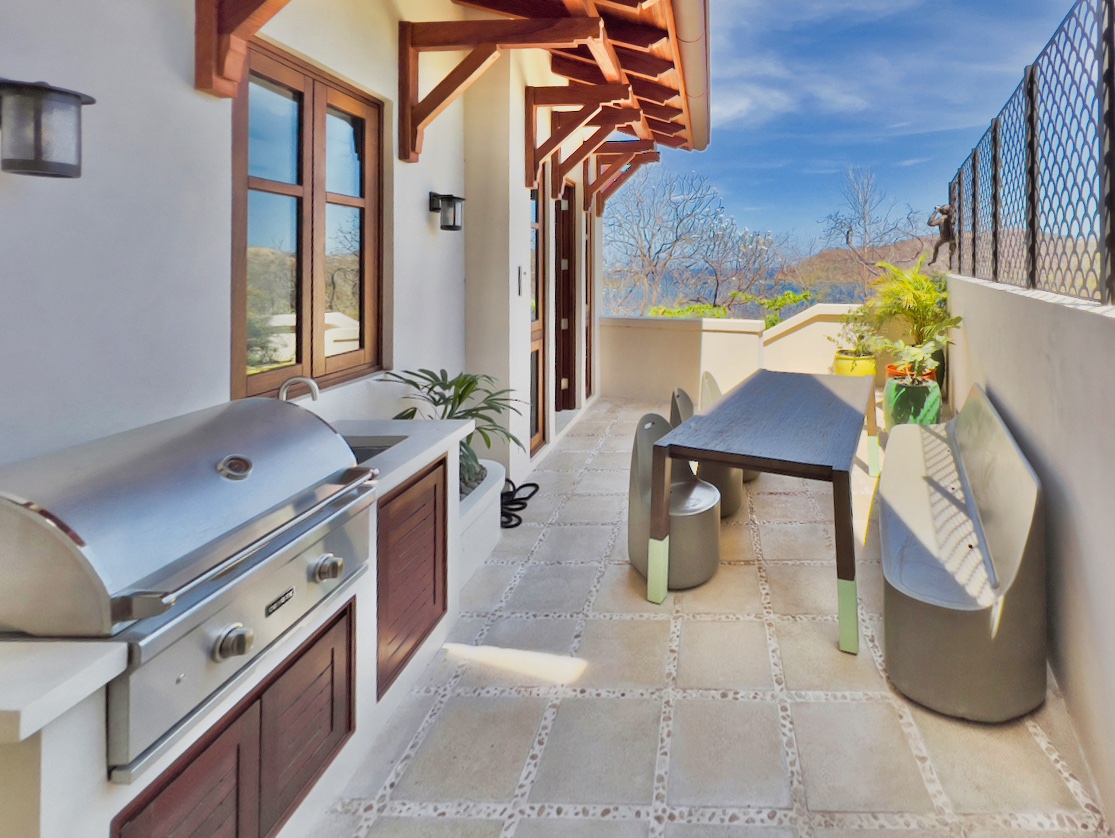 Private patio with ocean view